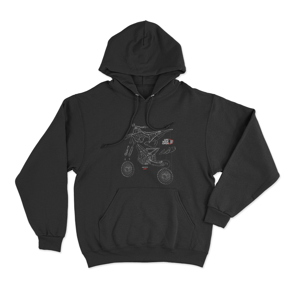 Dirtbike Blowup Unisex Hoodie Black Dirtbike Blowup Unisex Hoodie Black