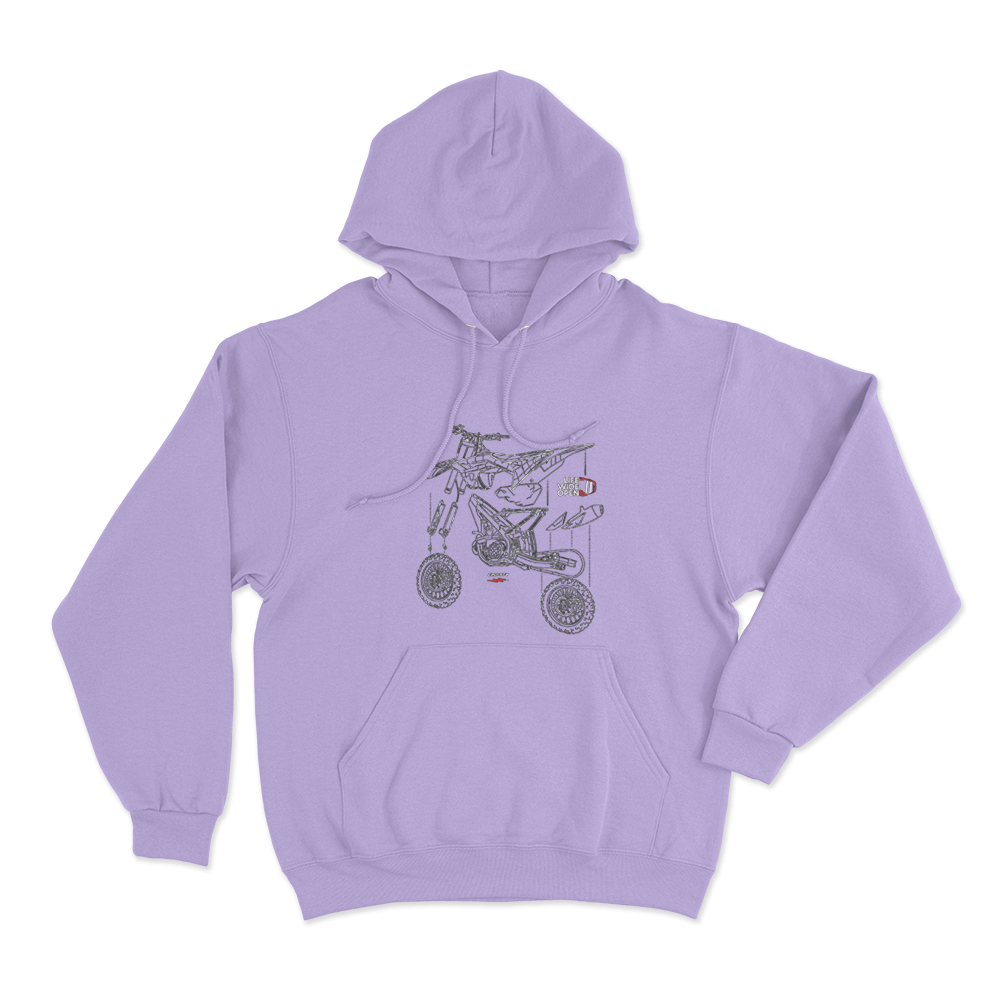 Dirtbike Blowup Unisex Hoodie Purple Dirtbike Blowup Unisex Hoodie Purple