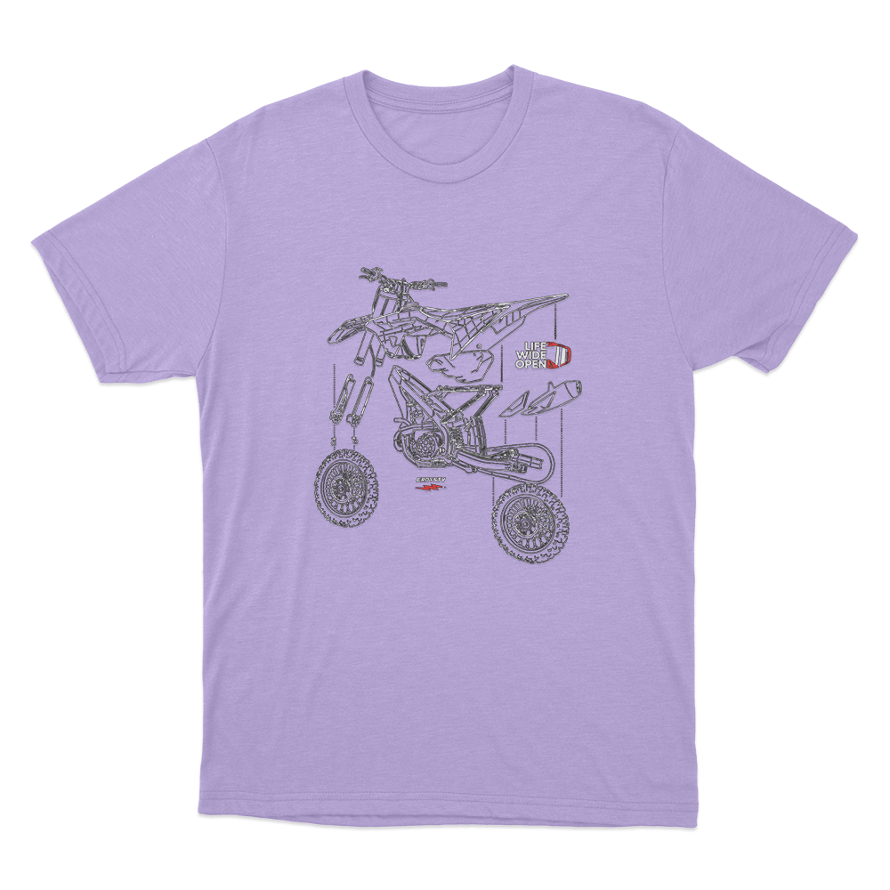 Dirtbike Blowup Unisex T Shirt Purple Dirtbike Blowup Unisex T Shirt Purple