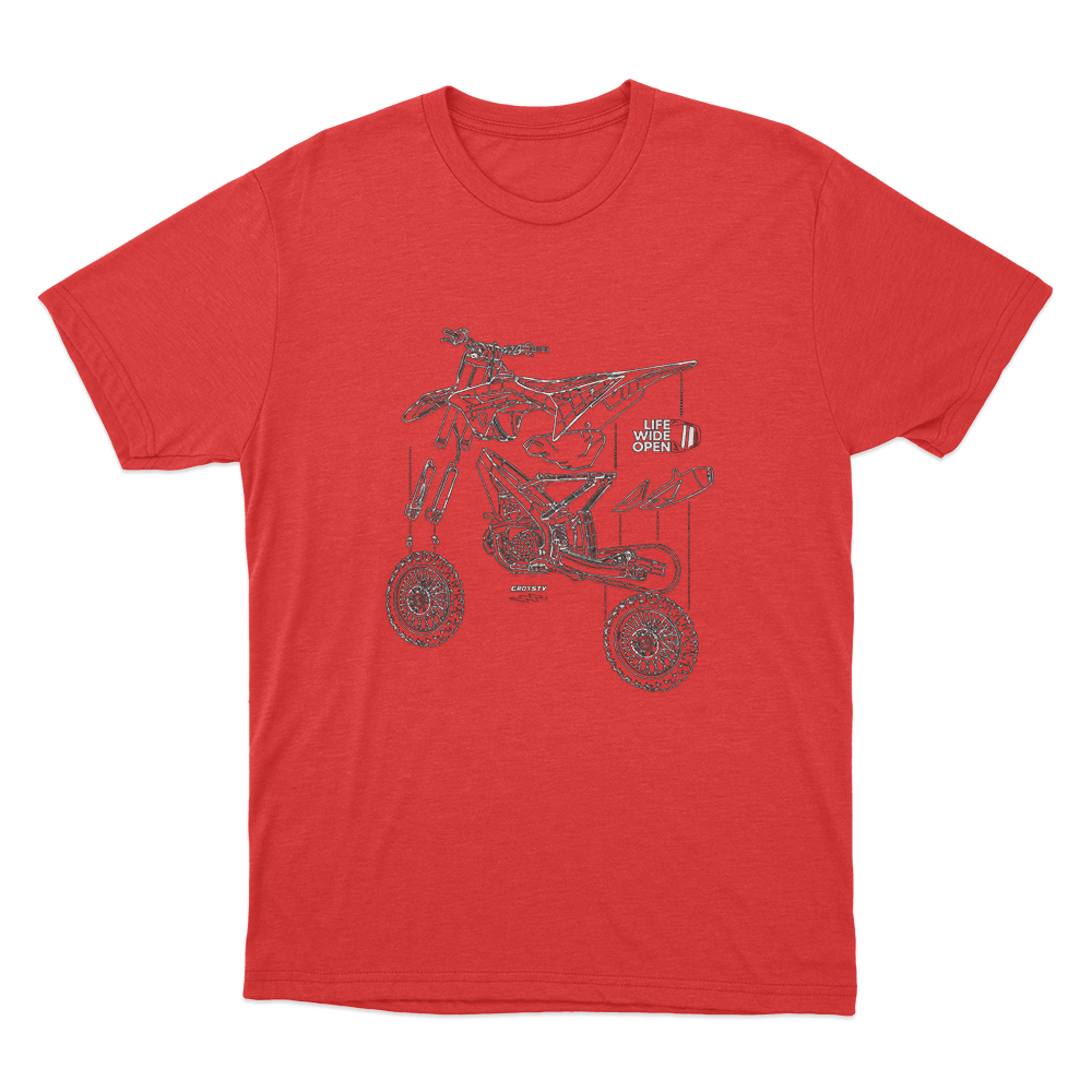 Dirtbike Blowup Unisex T Shirt Red Dirtbike Blowup Unisex T Shirt Red