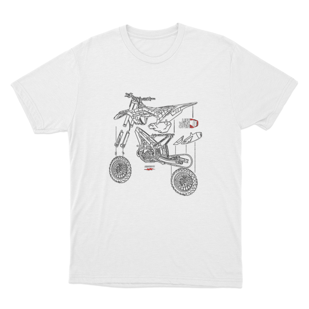 Dirtbike Blowup Unisex T Shirt White Dirtbike Blowup Unisex T Shirt White