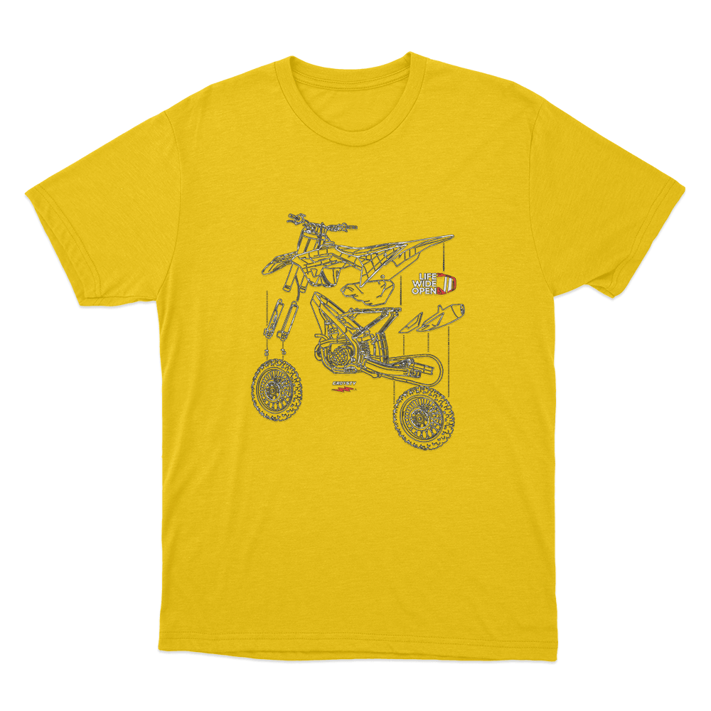 Dirtbike Blowup Unisex T Shirt Yellow Dirtbike Blowup Unisex T Shirt Yellow