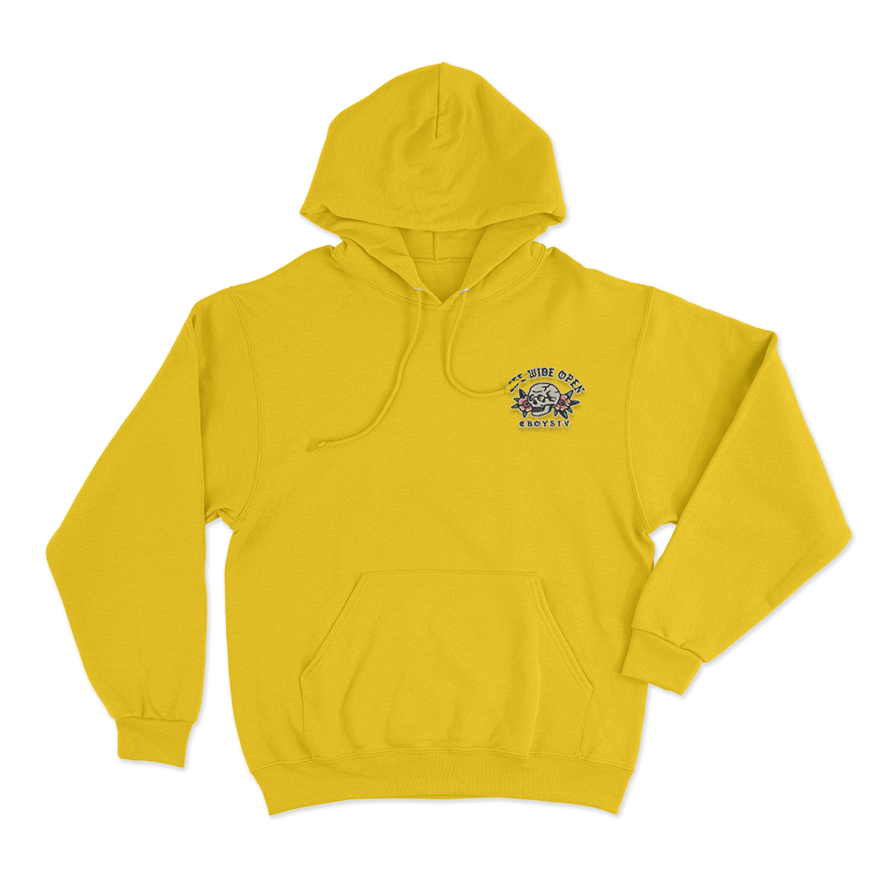 Life Wide Open Skull Unisex Hoodie Yellow Life Wide Open Skull Unisex Hoodie Yellow