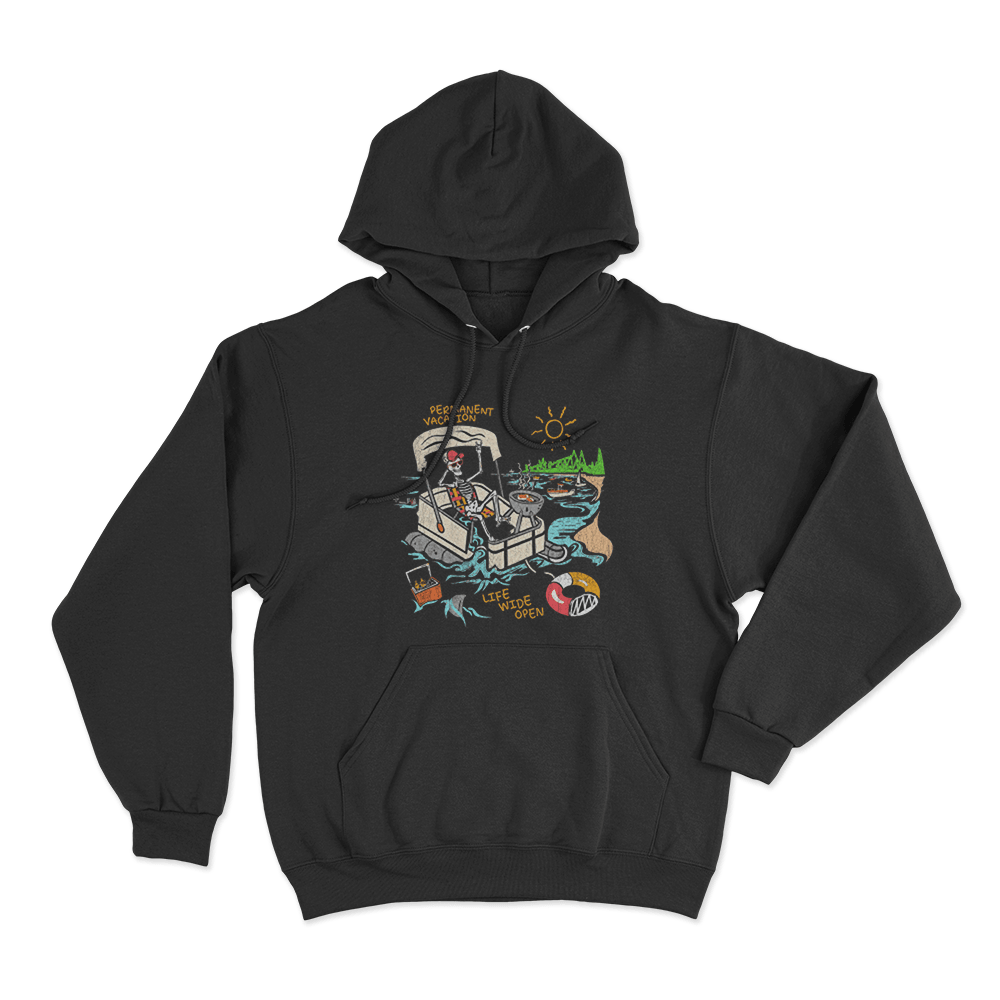 Pontooned Vacation Unisex Hoodie Black Pontooned Vacation Unisex Hoodie Black
