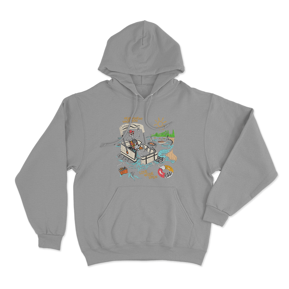 Pontooned Vacation Unisex Hoodie Grey Pontooned Vacation Unisex Hoodie Grey
