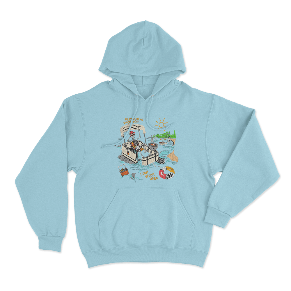 Pontooned Vacation Unisex Hoodie Sky Blue Pontooned Vacation Unisex Hoodie Sky Blue