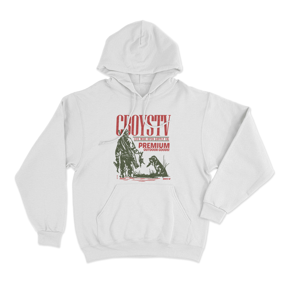 Premium Outdoors Unisex Hoodie White Premium Outdoors Unisex Hoodie White